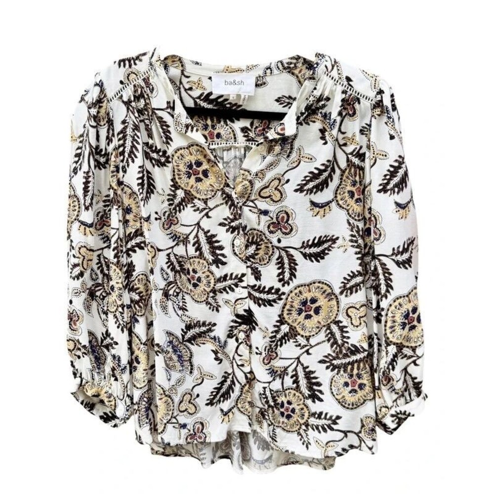 Autumn Boho Cottagecore Countryside Ba&sh Floral Paisley Balloon Sleeve Blouse S